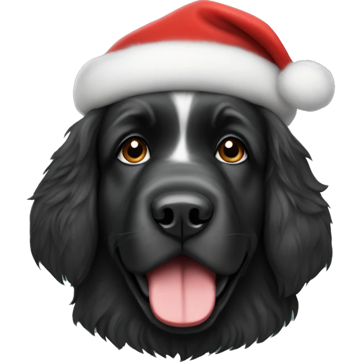 Newfoundland dog wearing Santa hat  emoji