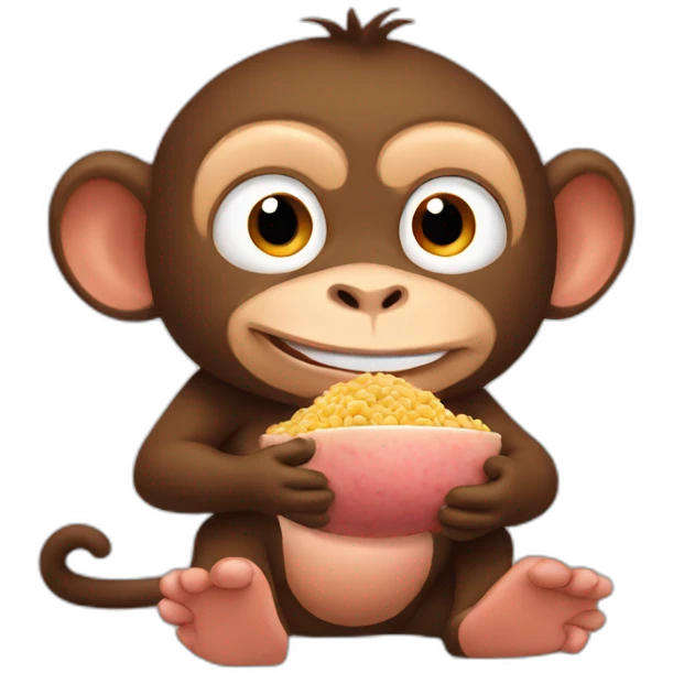 Monkey eating like a little pig emoji