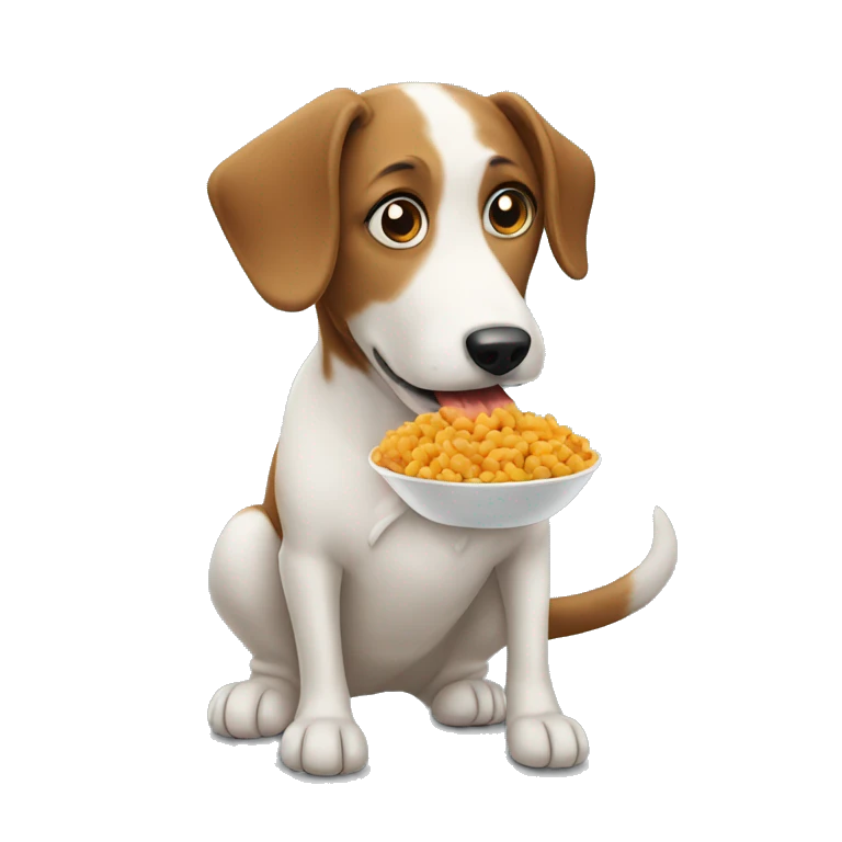 Dog eating food emoji