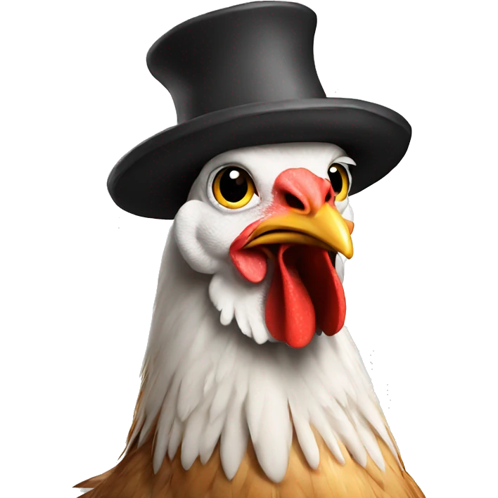 Chicken with hat emoji