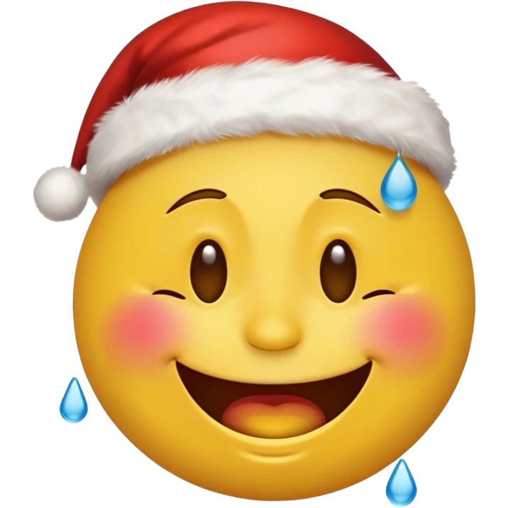 Laughing emoji with christmas yellow face only with tears in eyes emoji