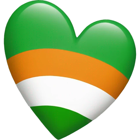 a heart colored with ireland flag emoji