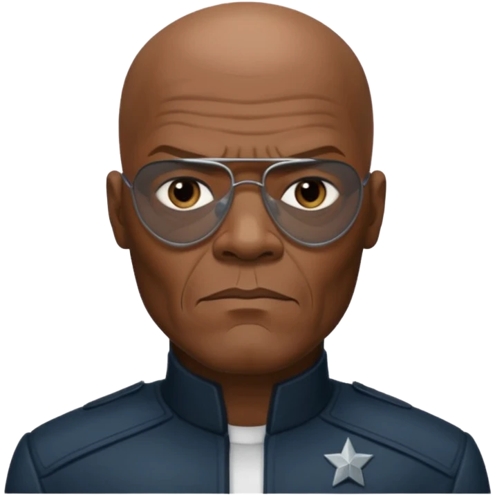 Nick Fury Samuel L. Jackson face only without glasses emoji
