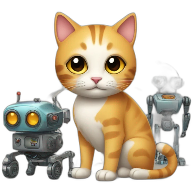 Cat and robots emoji