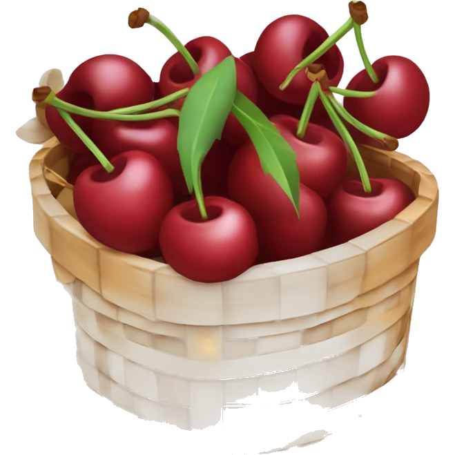 Basket of cherries and vanilla beans emoji