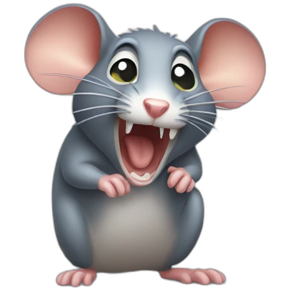 A rat that is holding its head because it is very panicked and scared emoji