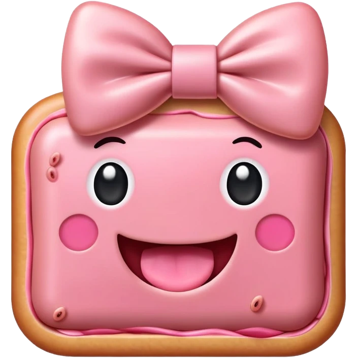 SPAM MEAT kawaii SMILING EMOJI with bow emoji
