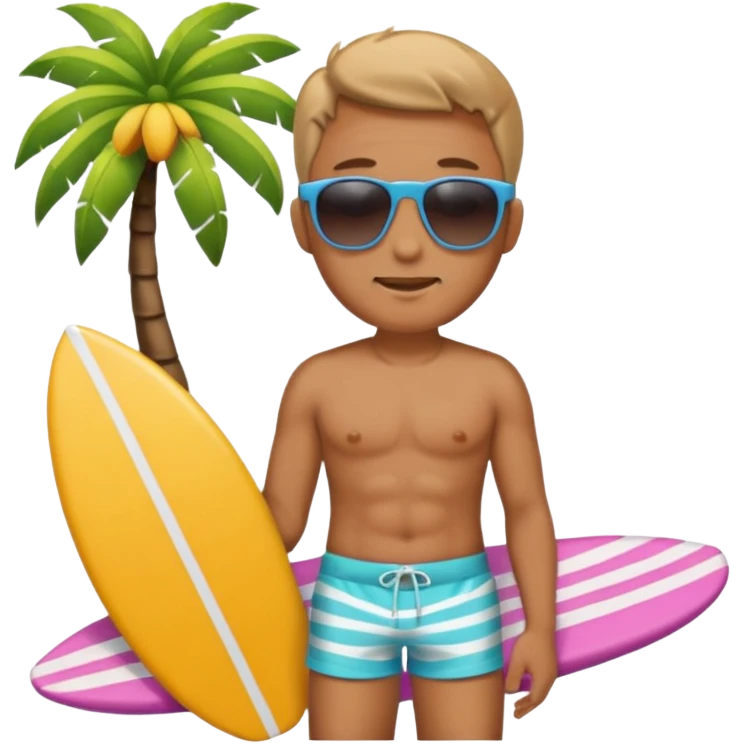 man with sunglasses and beachwear emoji