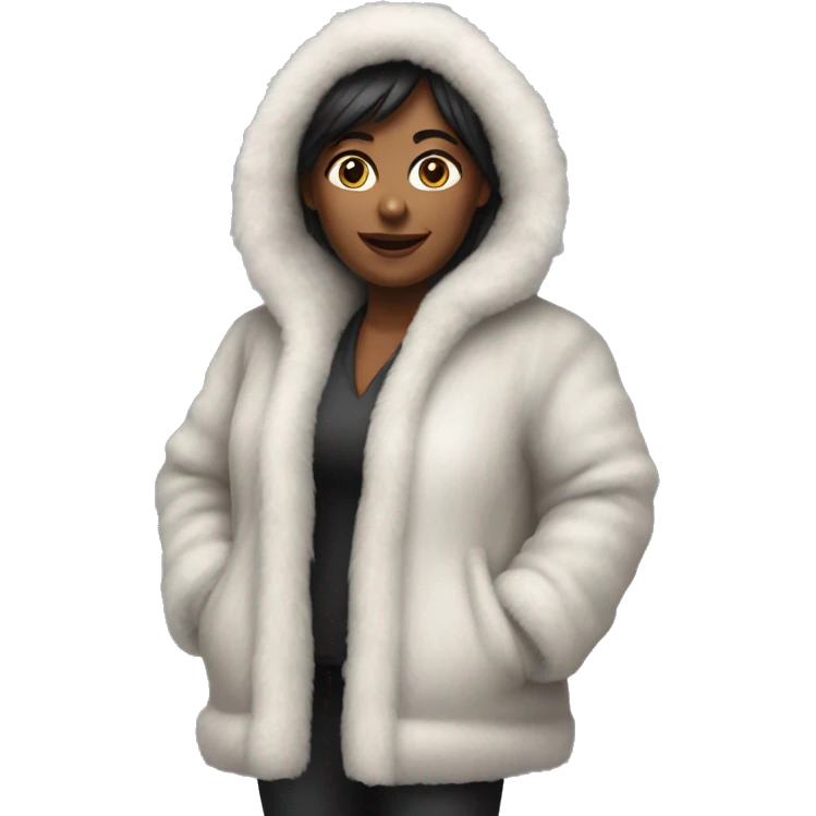 Realistic, mob, wife full body fur coat emoji