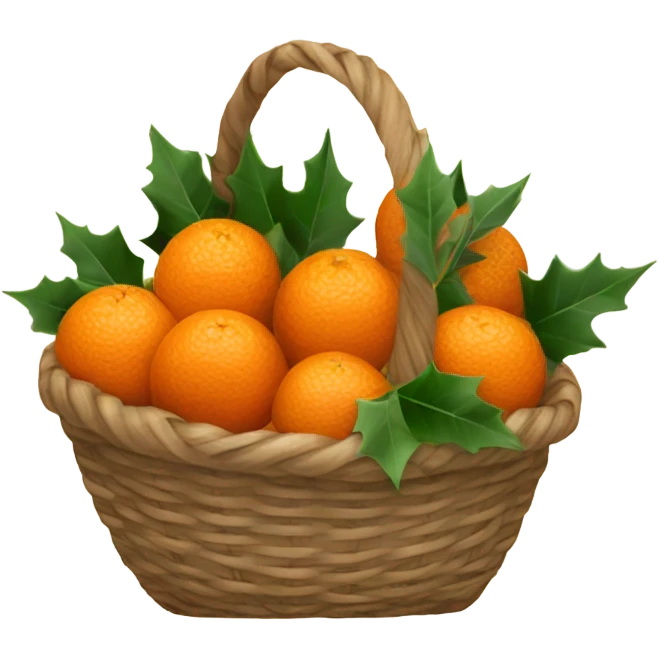 Christmas basket with tangerines emoji