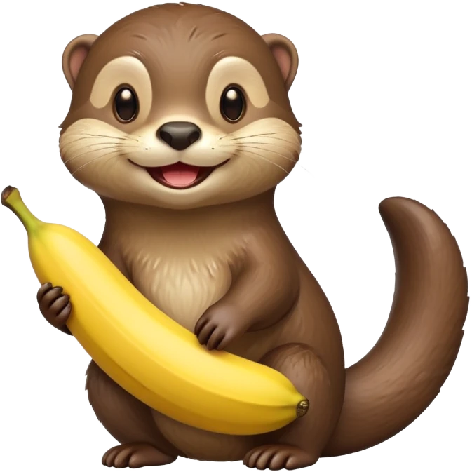 Otter wearing a banana emoji