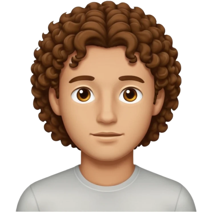 A guy  with brown curly hair and good jewline emoji