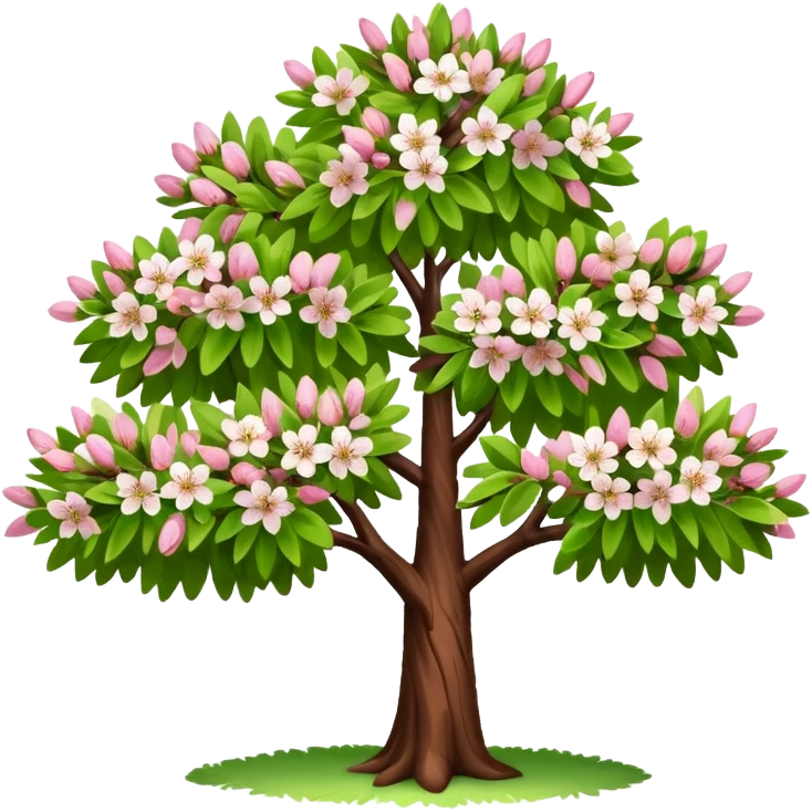 big almond tree with almost green leaves emoji