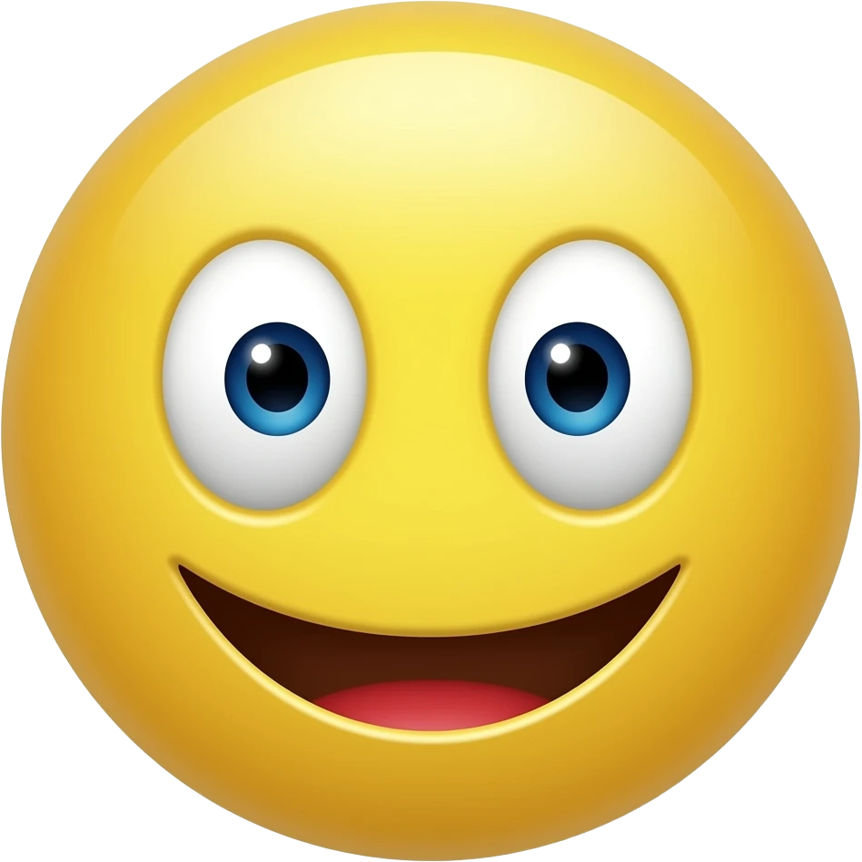 Happy yellow face with crazy eyes emoji