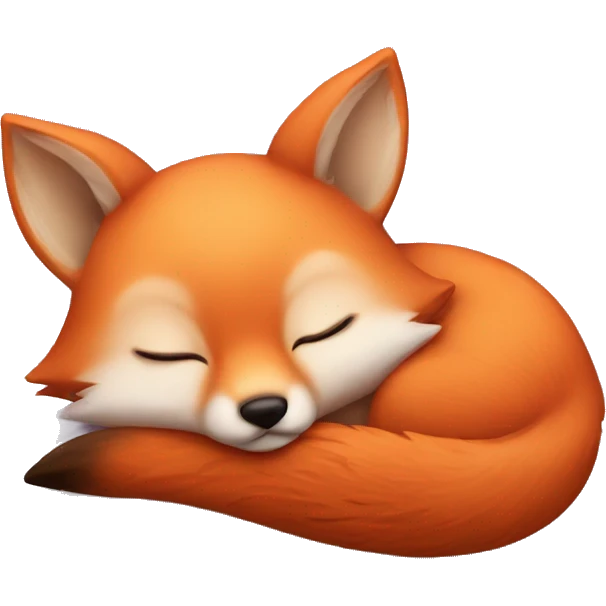 Realistic sleeping cute baby fox emoji