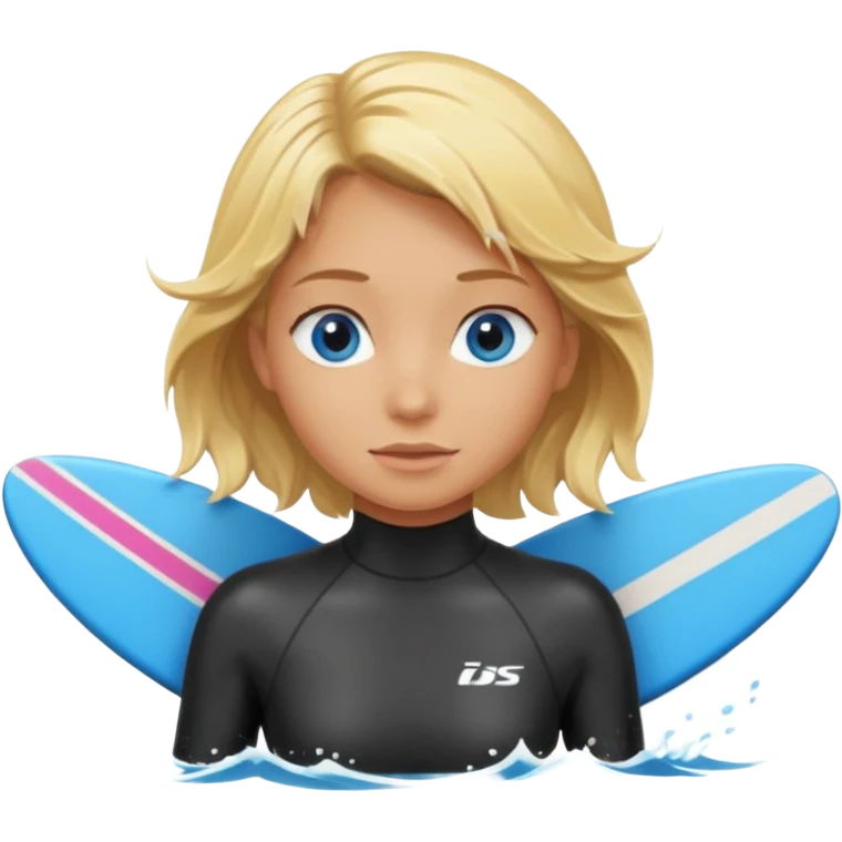 Blond girl surfing emoji