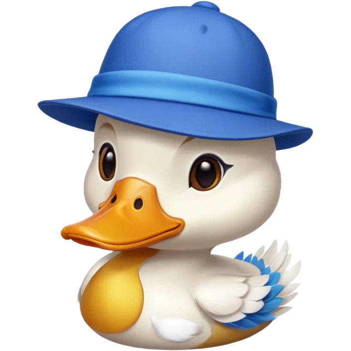 duck wearing a hat emoji