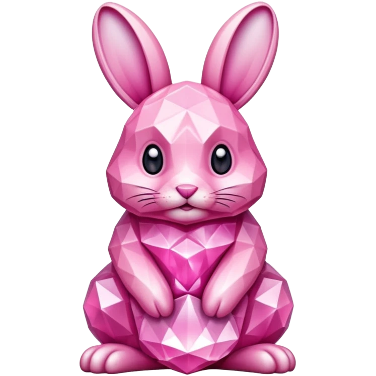 bunny made of crystals pink emoji