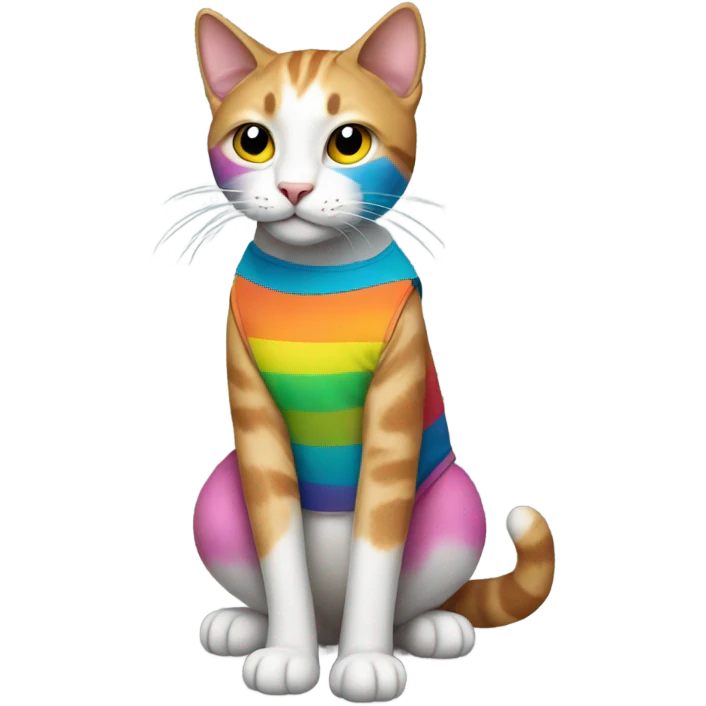 Cat wearing a tank top emoji