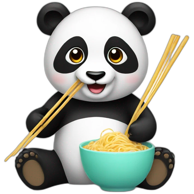 Panda with noodles emoji