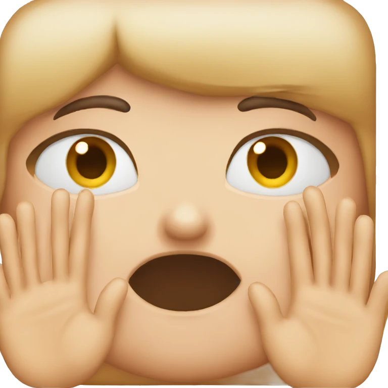 One eyebrow up and one hand out infront of face emoji