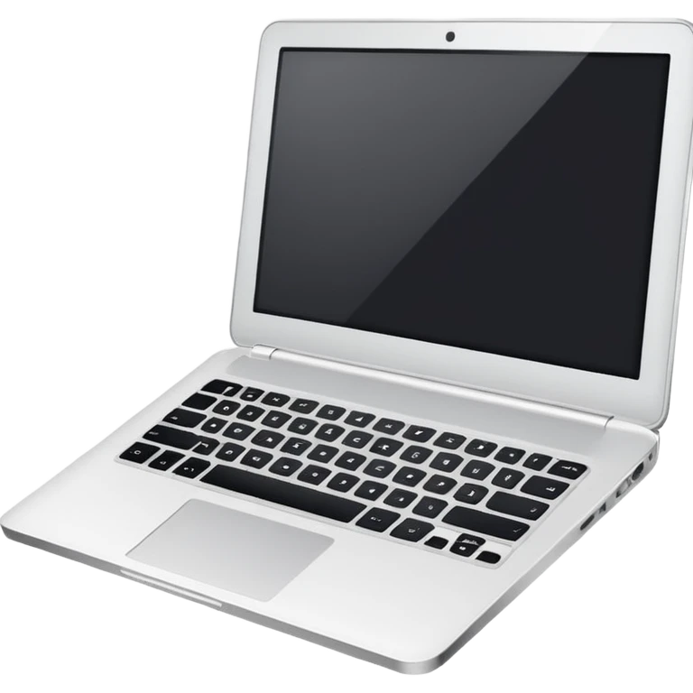 
a white laptop on a black background emoji