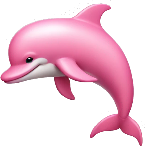 pink dolphin with a bow emoji