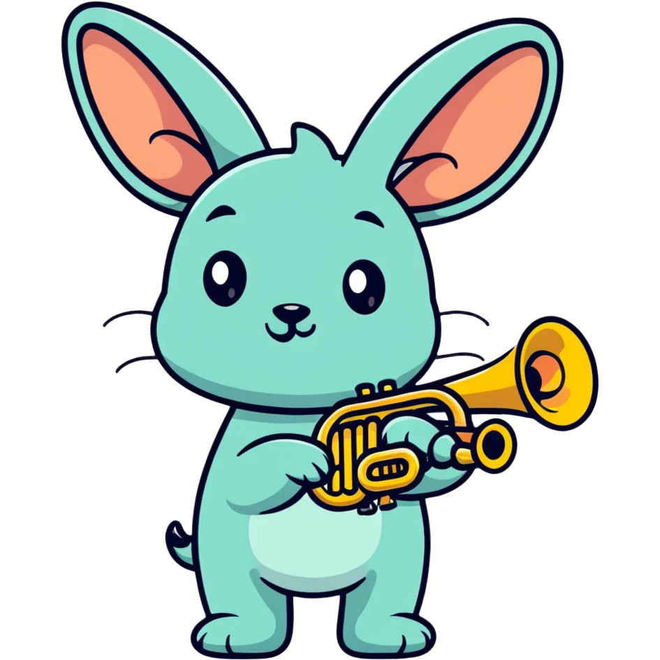 Cute creature with trumpet-shaped ears emoji