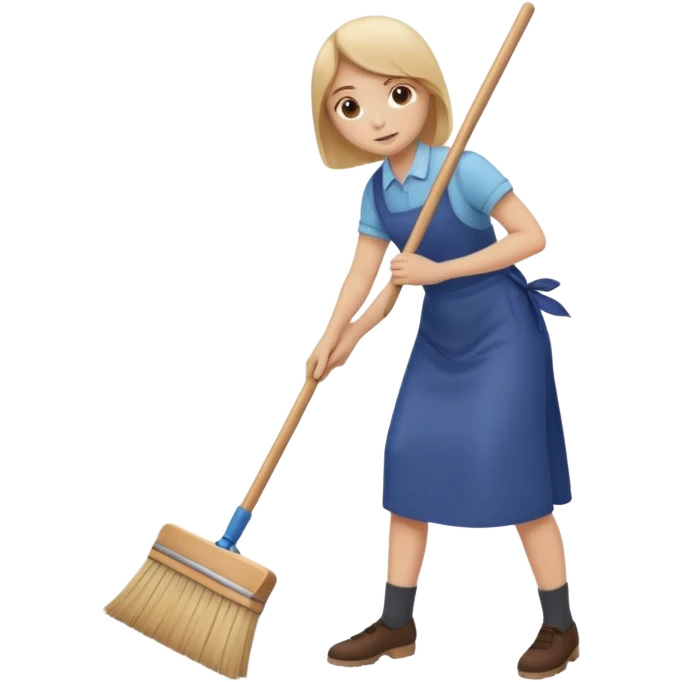 Person sweeping the floor with a broom emoji
