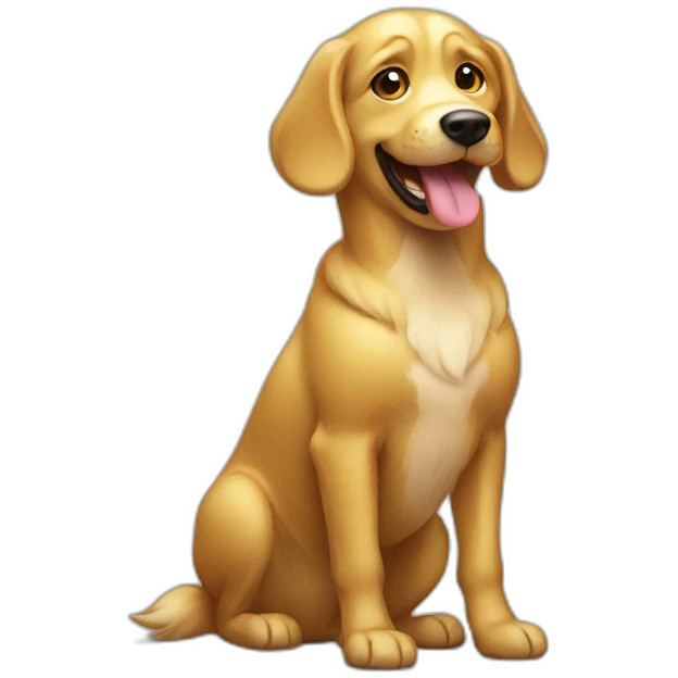 Golden Funny dog emoji