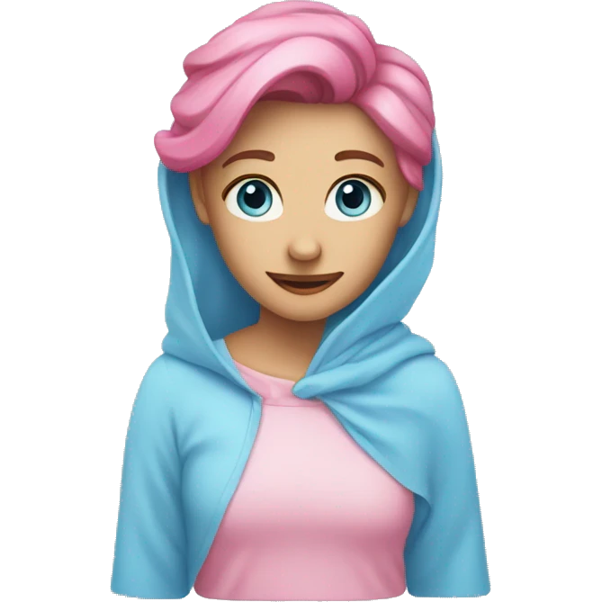 A heart of pink and sky blue emoji