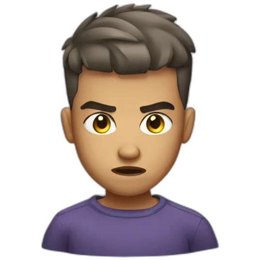 Angry boy with fade haircut  emoji