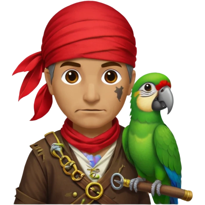 pirate and parrot emoji