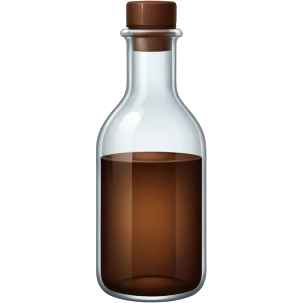 dark brown liquid bottle, minimal, simple, clear emoji