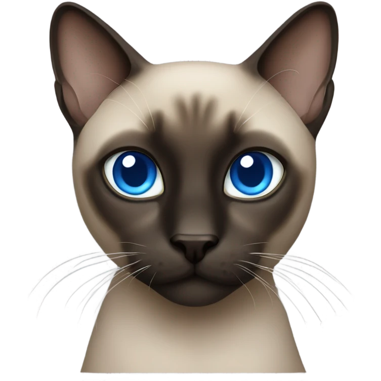 Dark Siamese cat blue eyes emoji