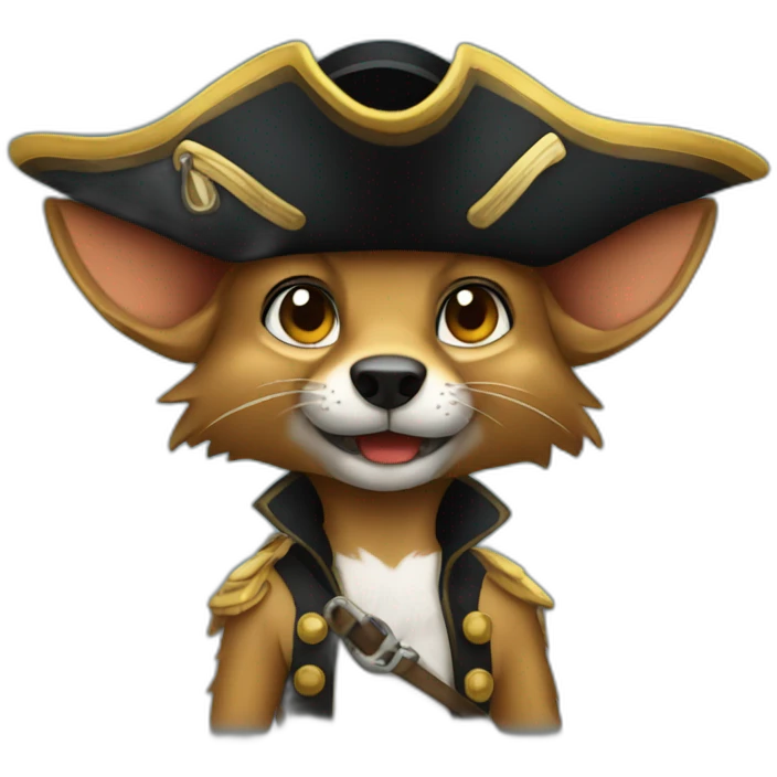 Jackal dressed as pirate emoji