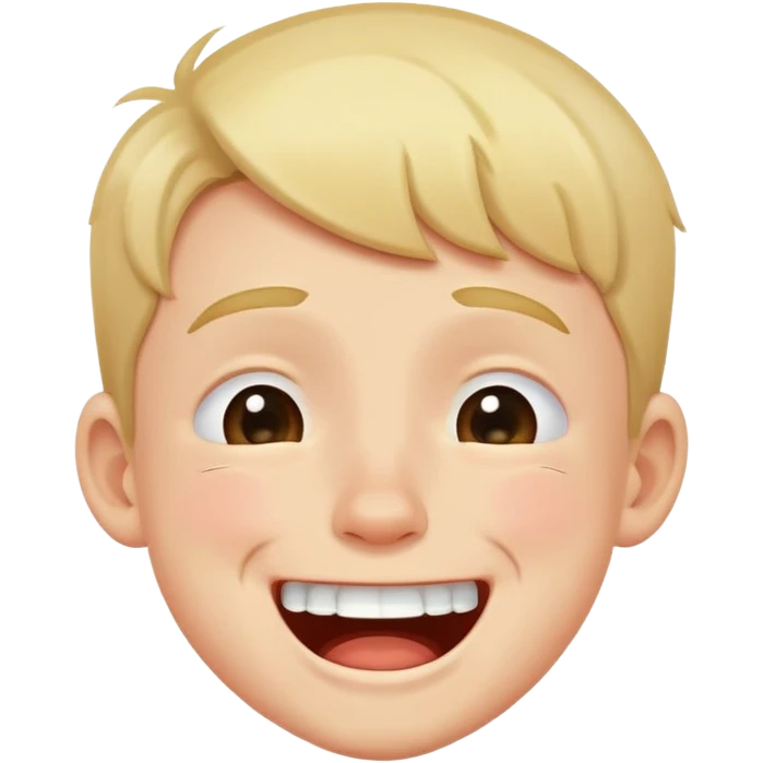 A boy who is laughing and crying at the same time emoji