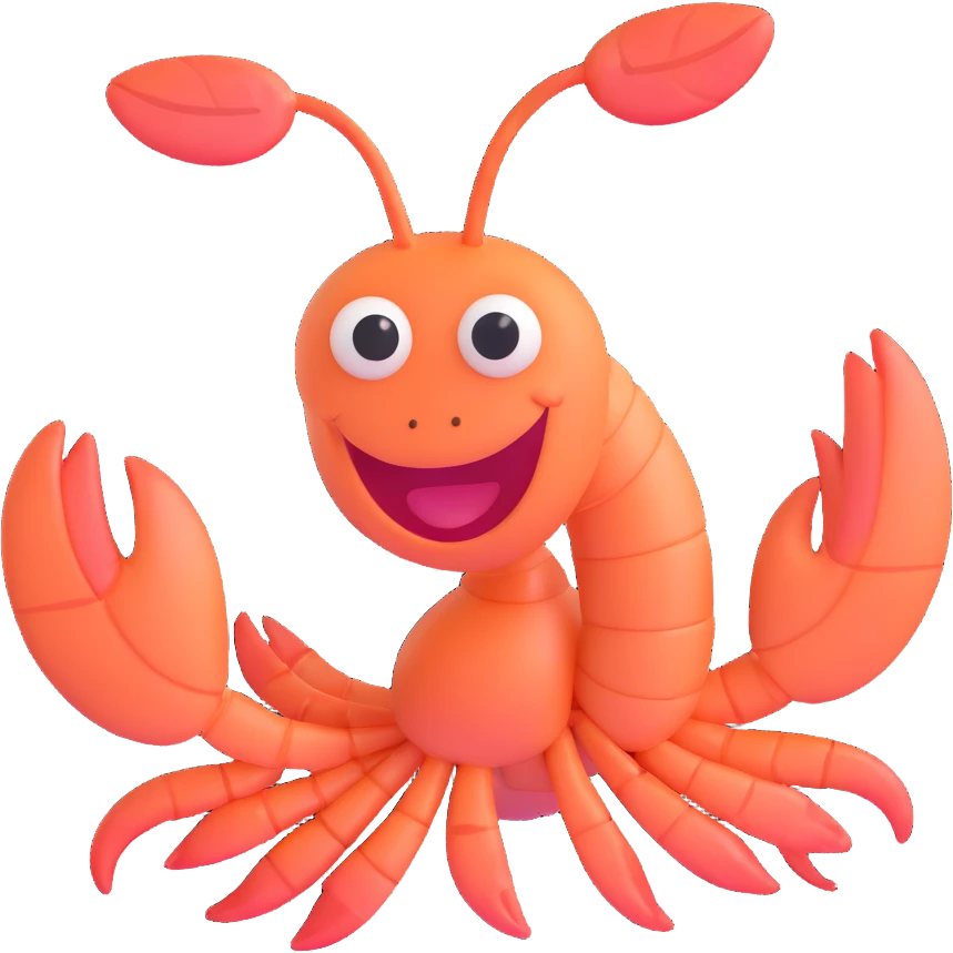 shrimp with a smile emoji