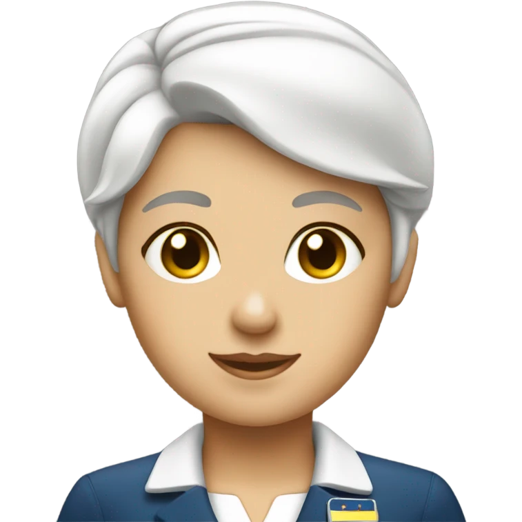 White short hair flight attendant  emoji