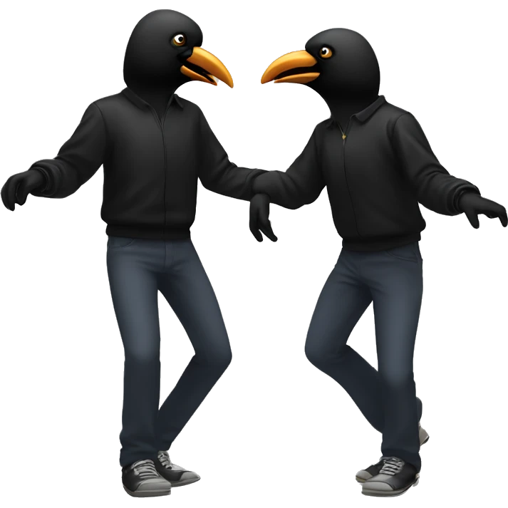 Two crows disco dancing  emoji