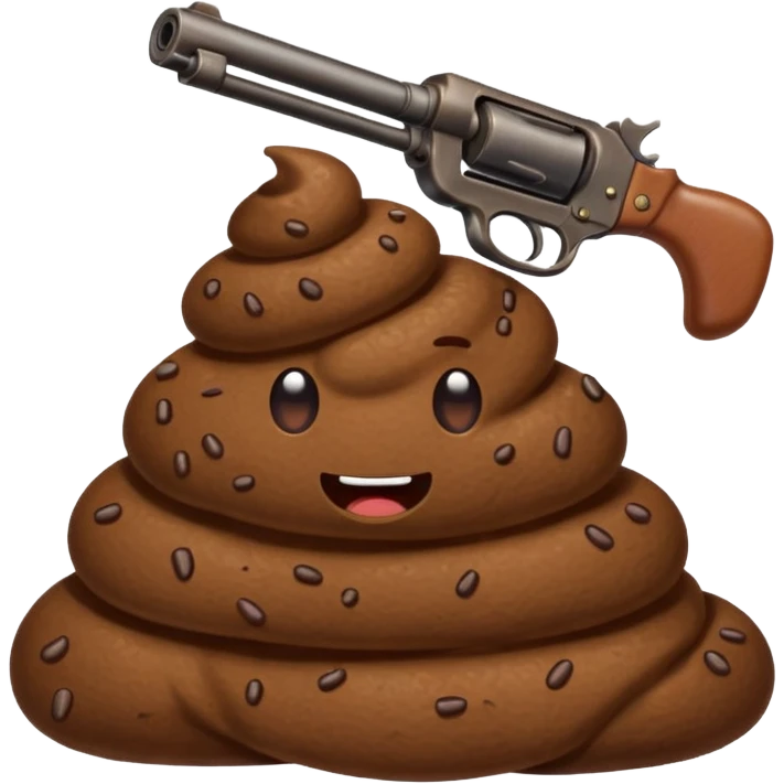 poop with a gun emoji