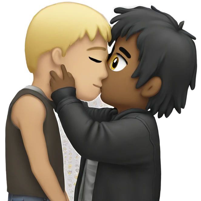 a want a man kissing man over sholder emo emoji