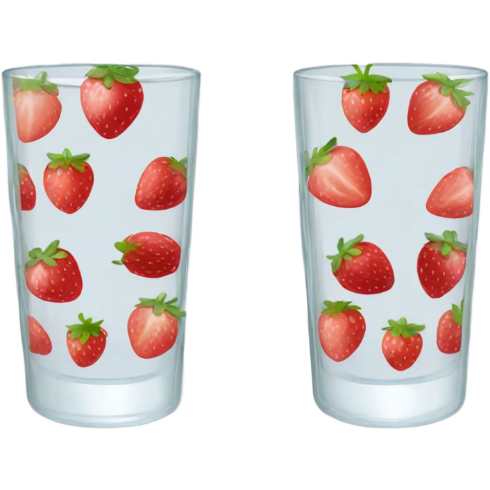 transparent drinking glasses with strawberries on them emoji