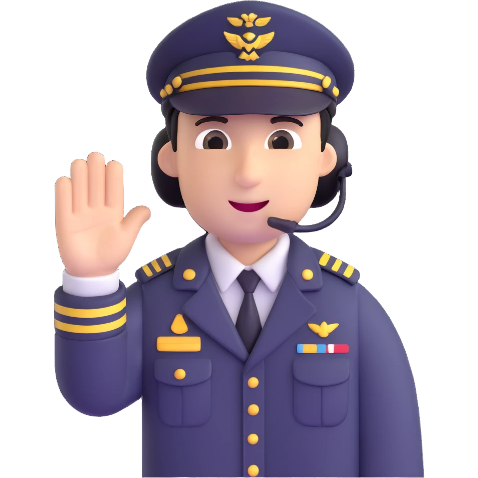 pilot waving emoji
