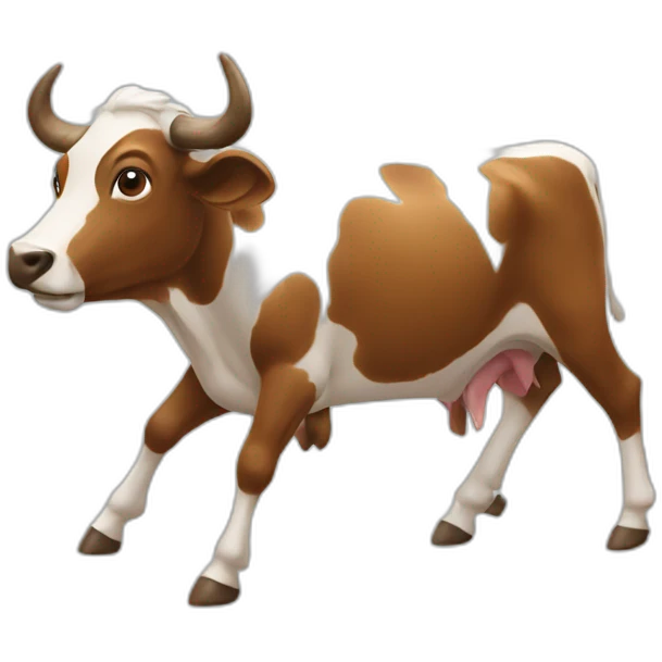 vaca saltando en dos patas emoji
