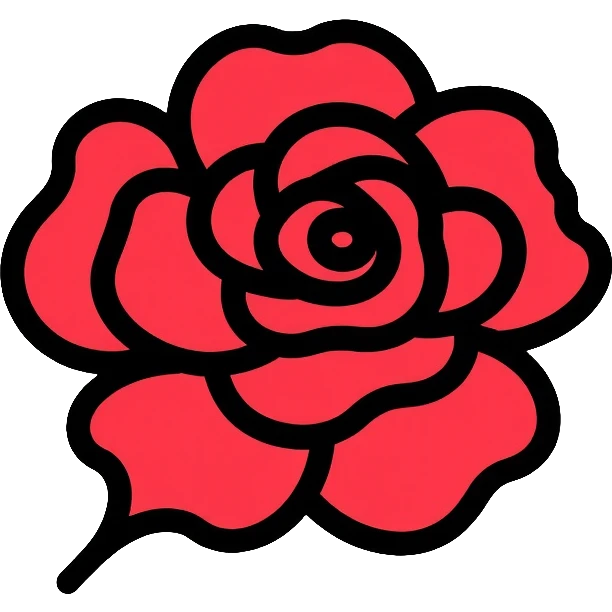 SPD logo with red rose, German Social Democratic Party emblem emoji