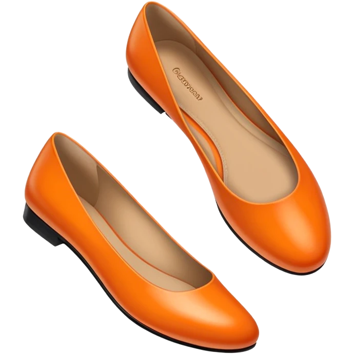 super realistic orange dorsay flats emoji