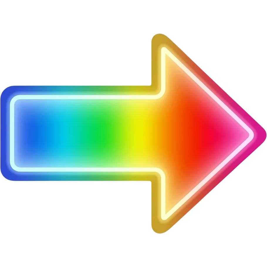 animated neon rgb glow arrow, pointing right emoji