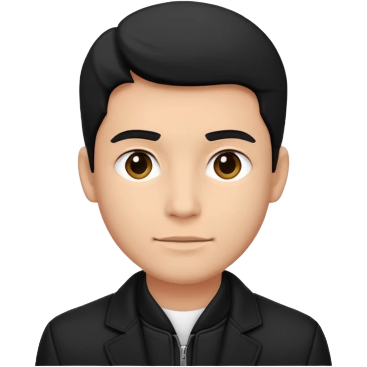 balck and white photo man in jacket emoji