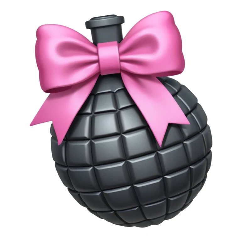 À grenade with a pinck bow emoji